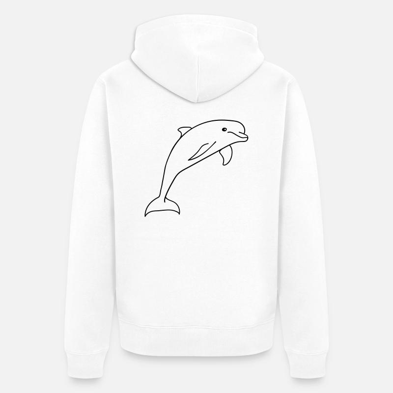 dauphin saut mignon doux - Veste à capuche bio Premium Unisexe - blanc