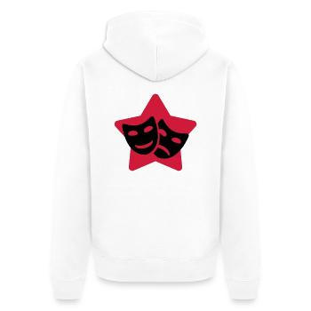 Theater / Theatre / Theaterleute / Schauspieler - Unisex Premium Bio Zip Hoodie - Weiß - Hinten - Thijin (182cm)