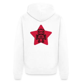 Robotik / Roboter / Robot / Robotics - Unisex Premium Bio Zip Hoodie - Weiß - Hinten - Thijin (182cm)