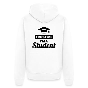 Student - Unisex Premium Organic Zip Hoodie - white - Back - Thijin (182cm)