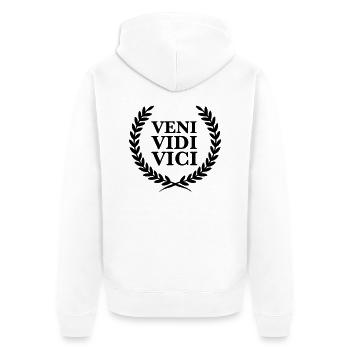 Veni Vidi Vici - JGA - Junggesellenabschied - Unisex Premium Bio Zip Hoodie - Weiß - Hinten - Thijin (182cm)