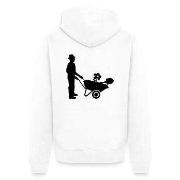Gärtner - Unisex Premium Bio Zip Hoodie - Weiß - Hinten - Thijin (182cm)