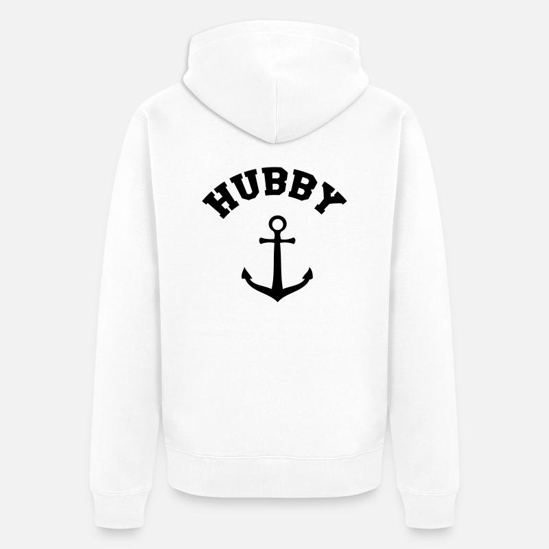 hubby_anchor - Veste à capuche bio Premium Unisexe - blanc