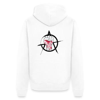 Logo de poing sanglant - Veste à capuche bio Premium Unisexe - blanc - Dos - Thijin (182cm)