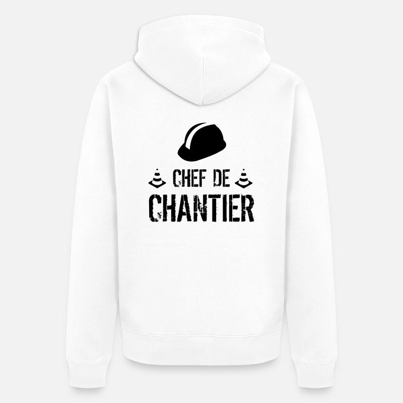 Chef de Chantier Cadeau - Veste à capuche bio Premium Unisexe - blanc