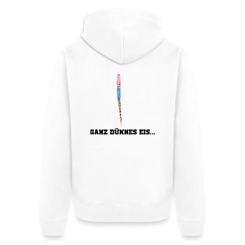 Ganz dünnes Eis - Unisex Premium Bio Zip Hoodie - Weiß - Hinten - Thijin (182cm)