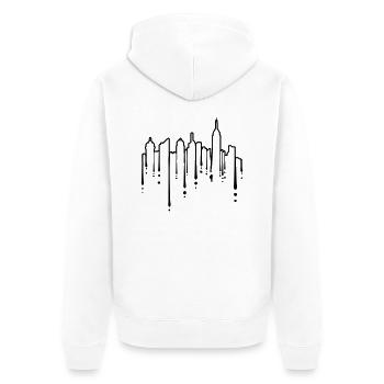 Silhouette Graffiti Skyscrapers - Unisex Premium Organic Zip Hoodie - white - Back - Thijin (182cm)