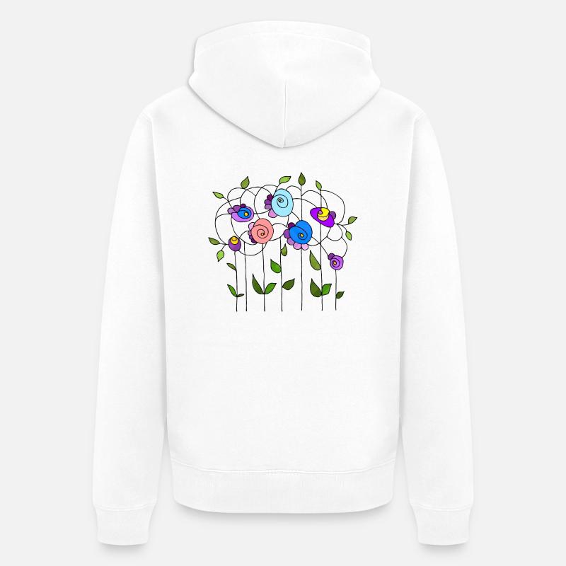 Fleur - Veste à capuche bio Premium Unisexe - blanc