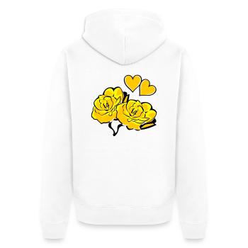 Roses - Unisex Premium Organic Zip Hoodie - white - Back - Thijin (182cm)