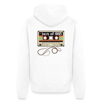 Legendary vintage 1995 - Unisex Premium Organic Zip Hoodie - white - Back - Thijin (182cm)
