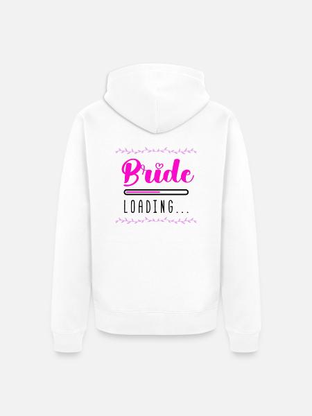 Bride Loading - Unisex Premium Organic Zip Hoodie - white