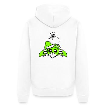 Turtle Santa Claus Hat Gifts Comic - Unisex Premium Organic Zip Hoodie - white - Back - Thijin (182cm)