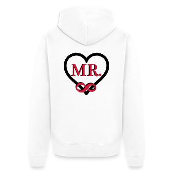 Mr. Forever - Unisex Premium Bio Zip Hoodie - Weiß - Hinten - Thijin (182cm)