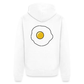 Spiegelei - Unisex Premium Bio Zip Hoodie - Weiß - Hinten - Thijin (182cm)
