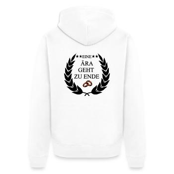 Eine Ära geht zu ende schwarz - Unisex Premium Bio Zip Hoodie - Weiß - Hinten - Thijin (182cm)