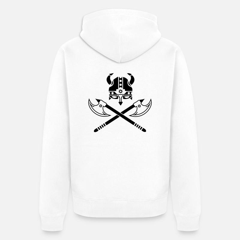 Wikinger Viking - Unisex Premium Bio Zip Hoodie - Weiß