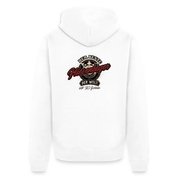 Der Beste Fliesenleger der Welt seit 30 Jahren - - Unisex Premium Bio Zip Hoodie - Weiß - Hinten - Thijin (182cm)