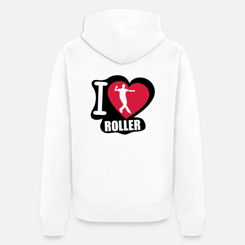 i love roller - Veste à capuche bio Premium Unisexe - blanc