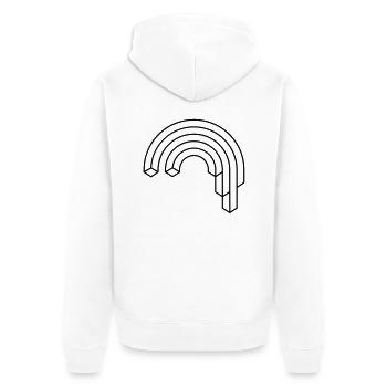 Hipster Rainbow Waterfall Illusion - Unisex Premium Organic Zip Hoodie - white - Back - Thijin (182cm)