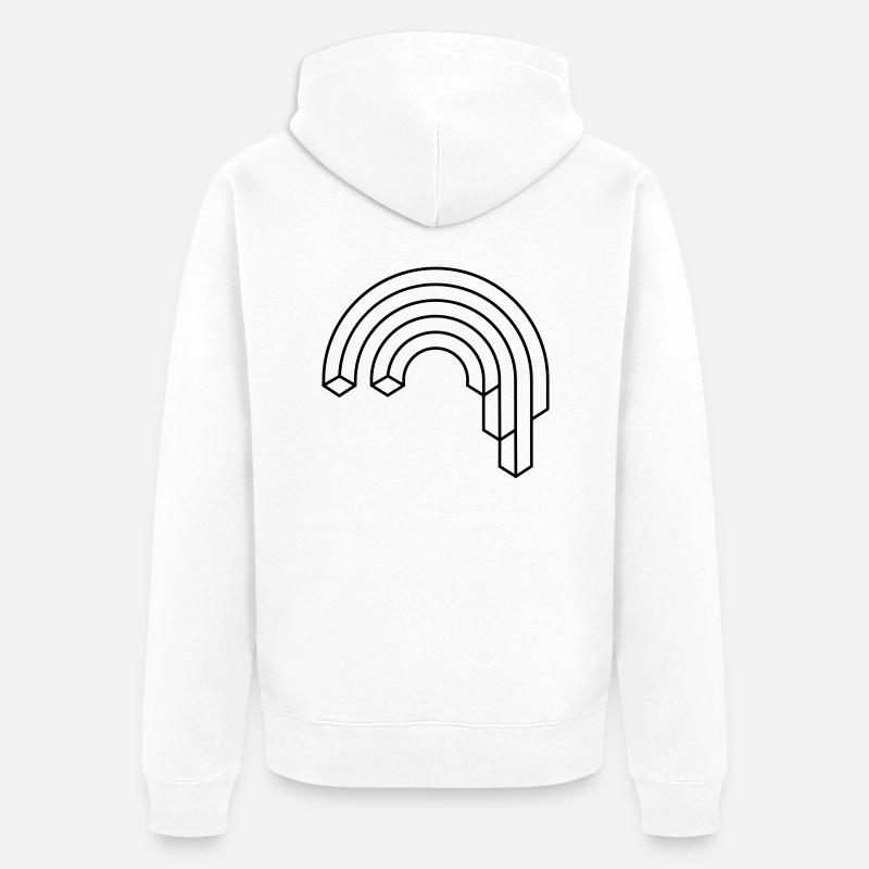 Hipster arc-en-cascade Illusion - Veste à capuche bio Premium Unisexe - blanc