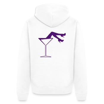 Martini Legs with Heels - Unisex Premium Bio Zip Hoodie - Weiß - Hinten - Thijin (182cm)