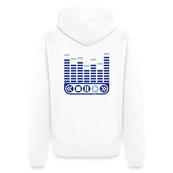 music_player_1_f2 - Unisex Premium Bio Zip Hoodie - Weiß - Hinten - Thijin (182cm)
