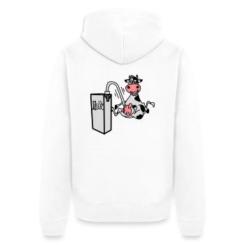 milkcow - Veste à capuche bio Premium Unisexe - blanc - Dos - Thijin (182cm)