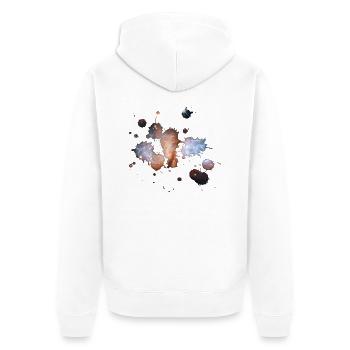 Peinture cosmique - Veste à capuche bio Premium Unisexe - blanc - Dos - Thijin (182cm)