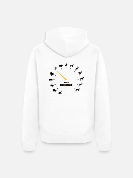 tachometer - Unisex Premium Organic Zip Hoodie - white