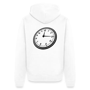 clock_design_yu1 - Veste à capuche bio Premium Unisexe - blanc - Dos - Thijin (182cm)