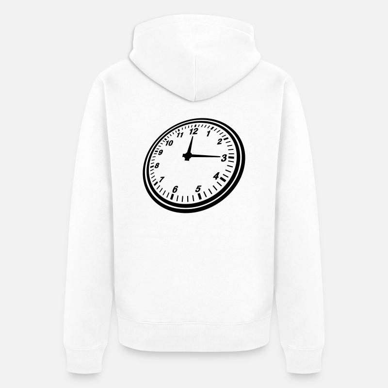 clock_design_yu1 - Unisex Premium Bio Zip Hoodie - Weiß