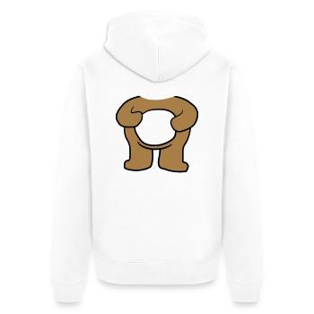baer koerper ohne kopf stehender suesser kleiner t - Unisex Premium Bio Zip Hoodie - Weiß - Hinten - Thijin (182cm)