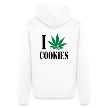 I love cookies - Unisex Premium Bio Zip Hoodie - Weiß - Hinten - Thijin (182cm)