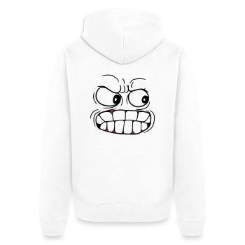kopf gesicht boese wuetend beherrschung verloren z - Unisex Premium Bio Zip Hoodie - Weiß - Hinten - Thijin (182cm)