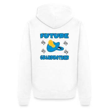 Future grandmother - Unisex Premium Bio Zip Hoodie - Weiß - Hinten - Thijin (182cm)