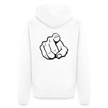 hand_you_1 - Unisex Premium Organic Zip Hoodie - white - Back - Thijin (182cm)
