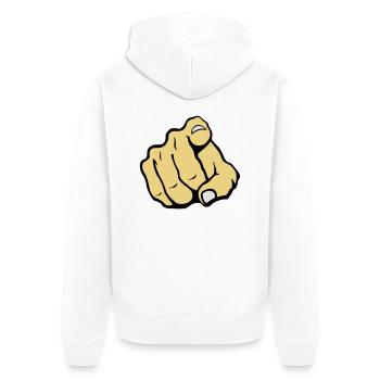 hand_you_2 - Unisex Premium Organic Zip Hoodie - white - Back - Thijin (182cm)