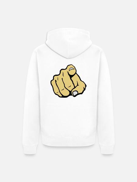 hand_you_2 - Unisex Premium Bio Zip Hoodie - Weiß