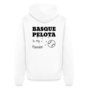 Pelote Basque Euskal Pilota Baskische Pelota - Unisex Premium Organic Zip Hoodie - white - Back - Thijin (182cm)
