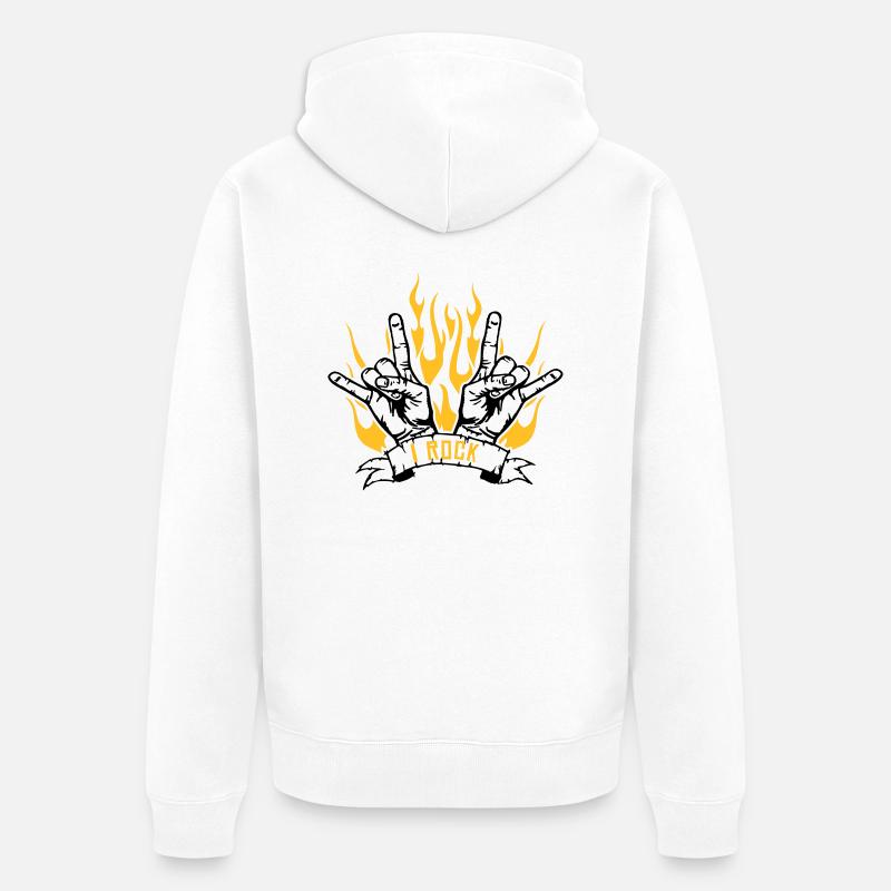 I rock - Veste à capuche bio Premium Unisexe - blanc