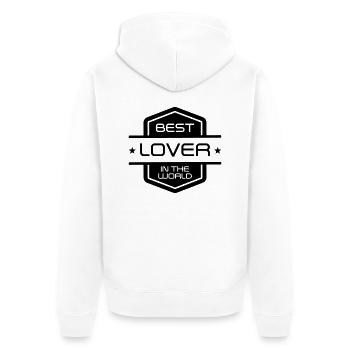 Amour / Saint Valentin / Coeur / Bébé / Love - Veste à capuche bio Premium Unisexe - blanc - Dos - Thijin (182cm)