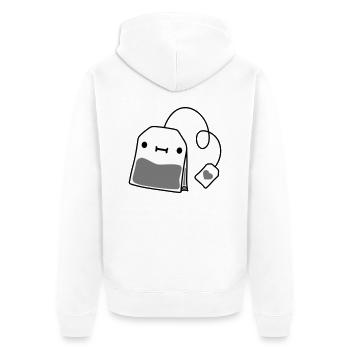petit sachet de thé avec visage - Veste à capuche bio Premium Unisexe - blanc - Dos - Thijin (182cm)