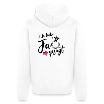 ich habe ja gesagt ring - Unisex Premium Bio Zip Hoodie - Weiß - Hinten - Thijin (182cm)
