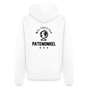 patenonkel weltbester - Unisex Premium Bio Zip Hoodie - Weiß - Hinten - Thijin (182cm)