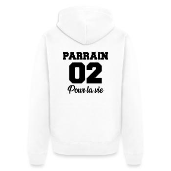 parrain 02 pour la vie - Unisex Premium Organic Zip Hoodie - white - Back - Thijin (182cm)