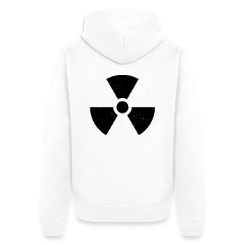 Nuklear - Unisex Premium Bio Zip Hoodie - Weiß - Hinten - Thijin (182cm)
