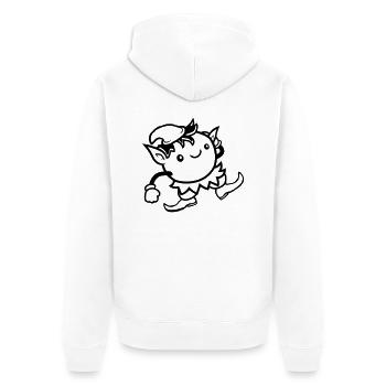 Mignon Elf Clipart - Veste à capuche bio Premium Unisexe - blanc - Dos - Thijin (182cm)