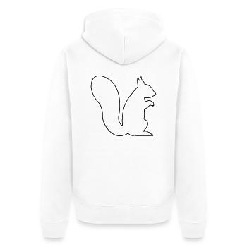 squirrel - Unisex Premium Organic Zip Hoodie - white - Back - Thijin (182cm)