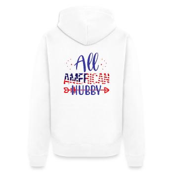 All American Hubby - Veste à capuche bio Premium Unisexe - blanc - Dos - Thijin (182cm)