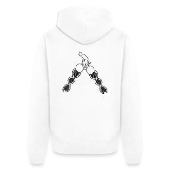 Fahrradtour Fahrrad Mountainbike Radeln Radfahren - Unisex Premium Bio Zip Hoodie - Weiß - Hinten - Thijin (182cm)